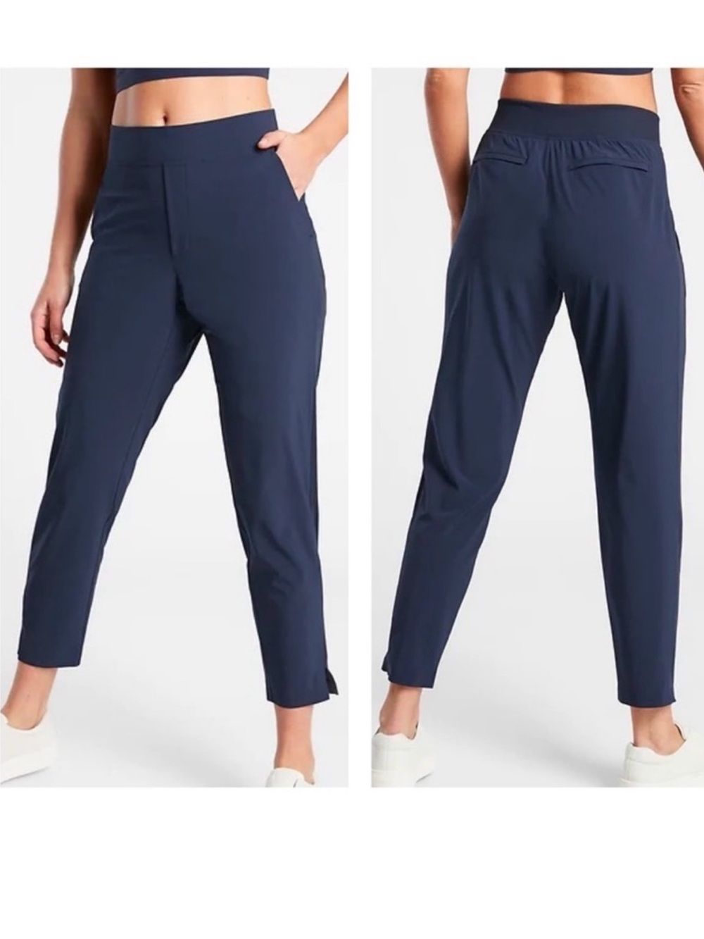 Athleta- Brooklyn Ankle Pants Lightweight & Breathable Navy Blue Athletic Sz.6